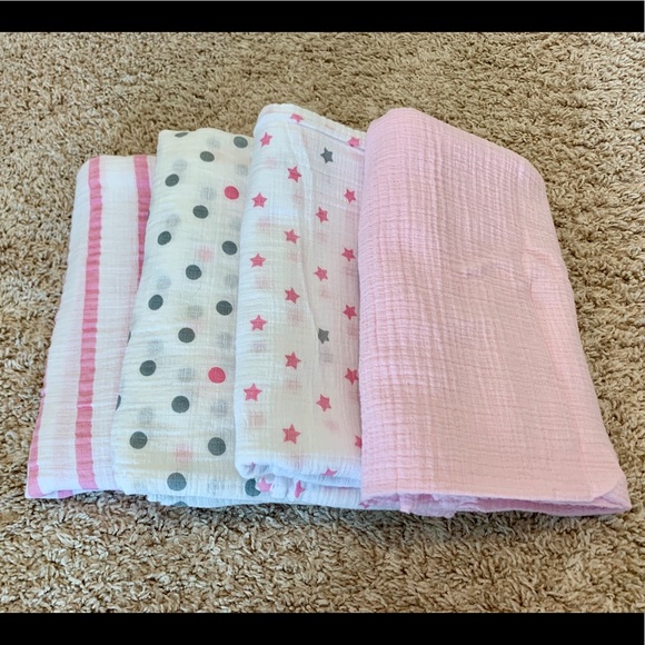 New ADEN AND ANAIS Swaddle Muslin Cotton Blanket Fox Zigzag baby